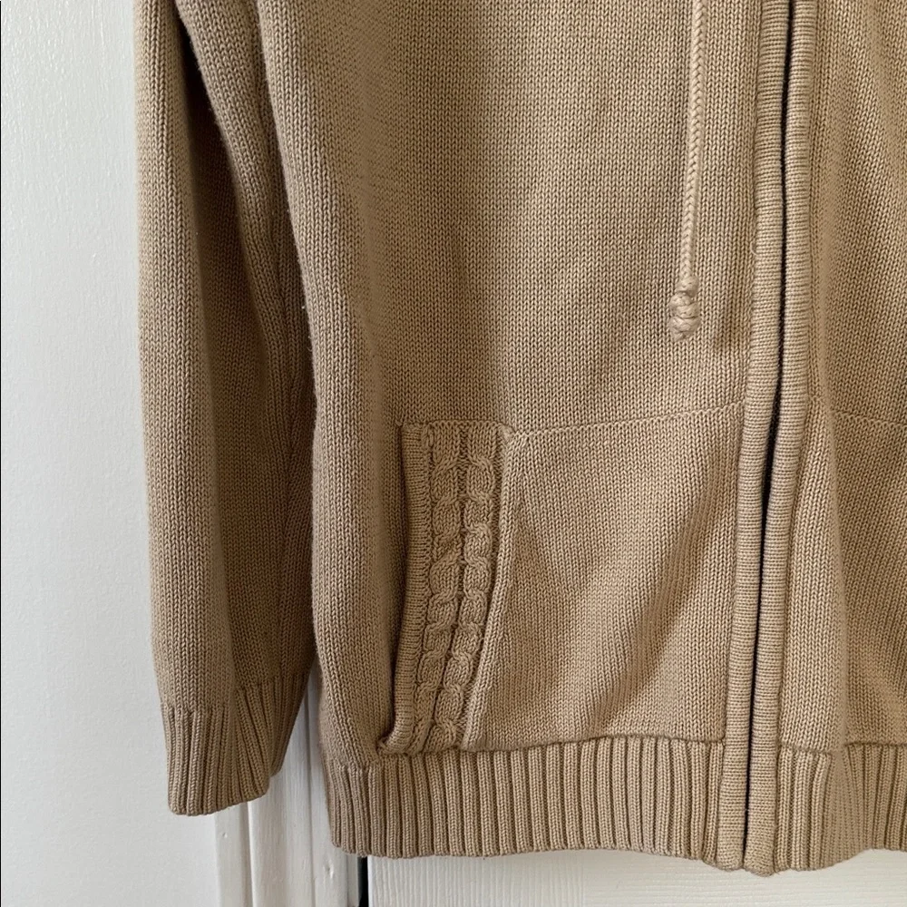 White Stag Women’s Cable Knit Zip Up Hoodie Cardigan Beige Size M